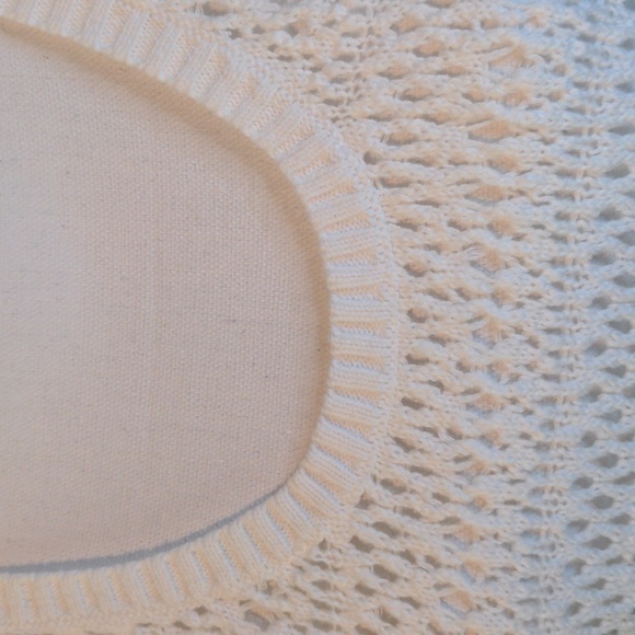 BASS 🌞 Sweater TANK White Crocheted Summer Minimalist Sweater SZ XXL - Picture 3 of 10